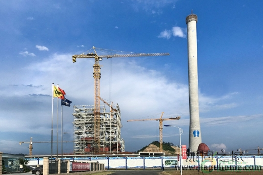 京能熱電煙囪高210米封頂，煙囪加固增高可減少污染