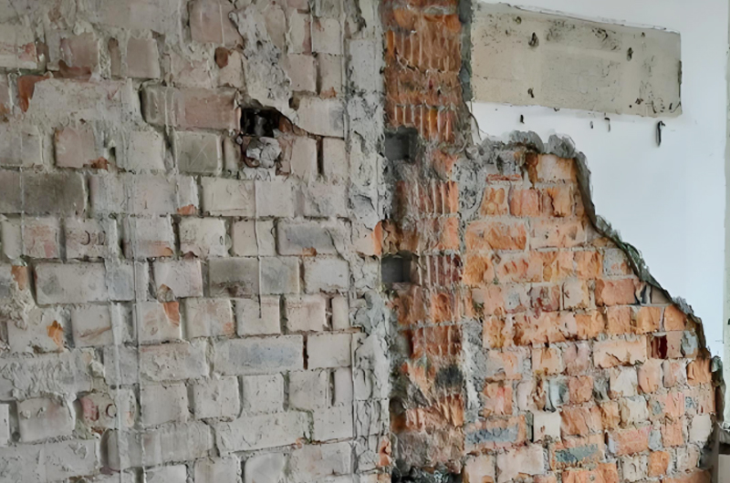 修建墻體加固的過(guò)程