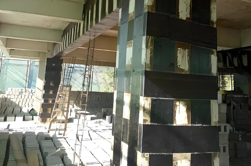 混凝土柱粘貼碳纖維布加固