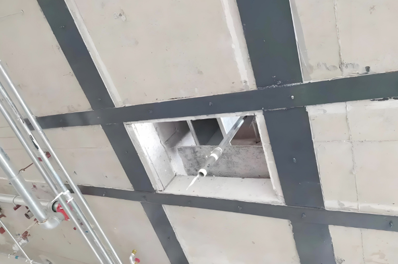 現(xiàn)澆樓板開洞粘鋼加固施工